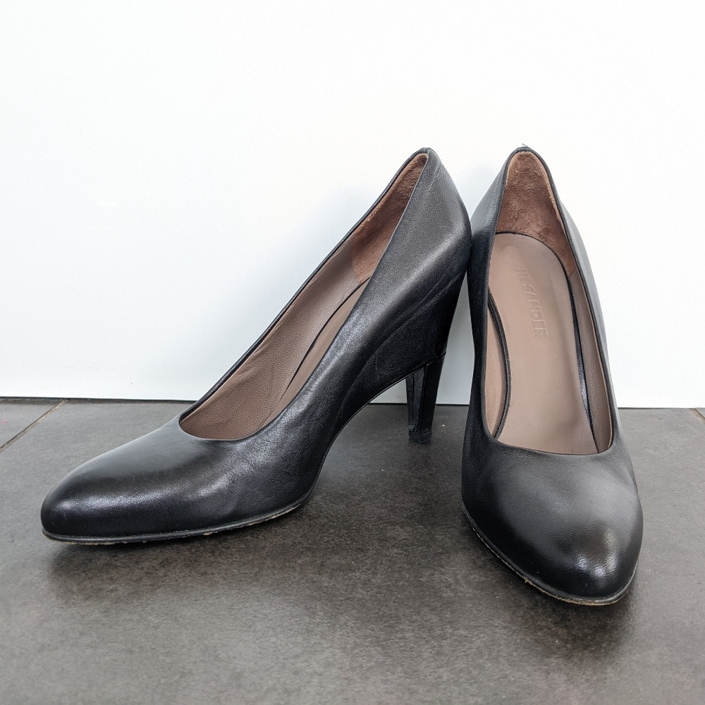Jil Sander black leather pumps - size 38